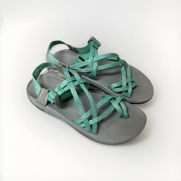 Chaco Shoes - Chaco Womens Strappy Sandals Size 10 Green Comfort Walking Shoes Water Casual